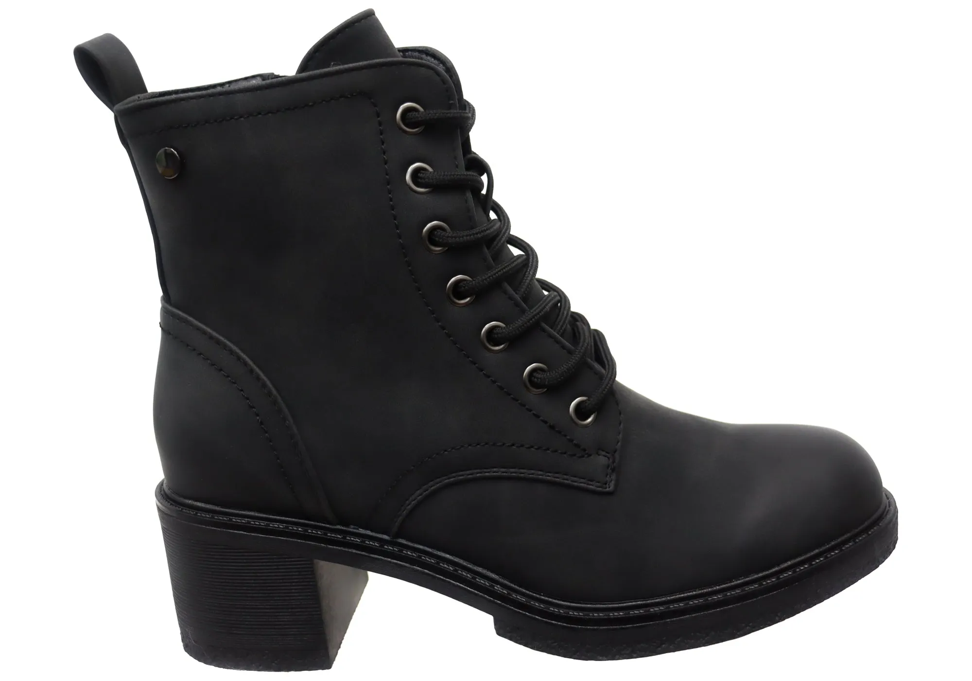 Bellissimo Sibernik Womens Comfortable Lace Up Ankle Boots