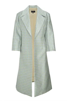 Bimu Jacquard Long Blazer - Blue