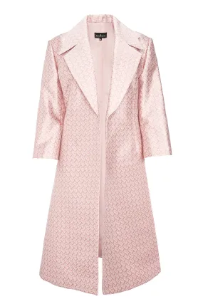 Bimu Jacquard Long Blazer - Pink