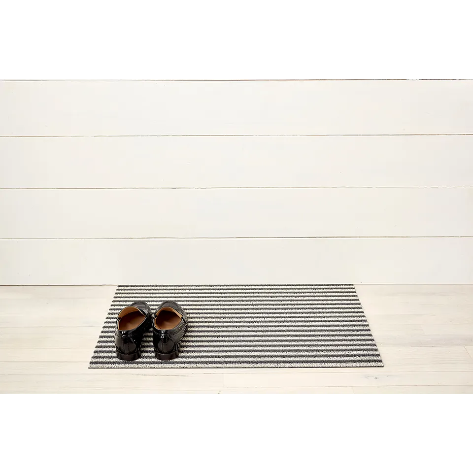 BRETON STRIPE SHAG DOORMAT, GRAVEL