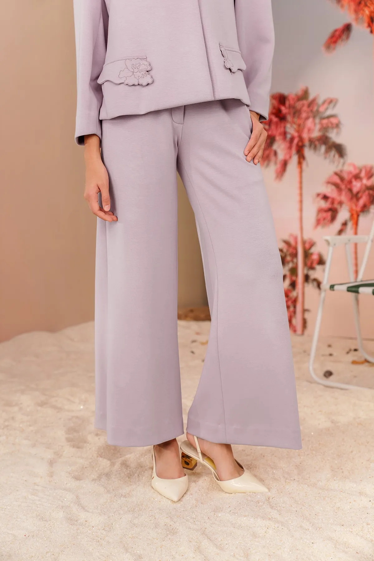 Buttonscarves X Jovian Paradiso Piper Pants In Dusty Lilac