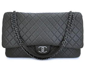 Chanel 2019 Large Airlines XXL Flap Bag Maxi Charcoal Gray V67