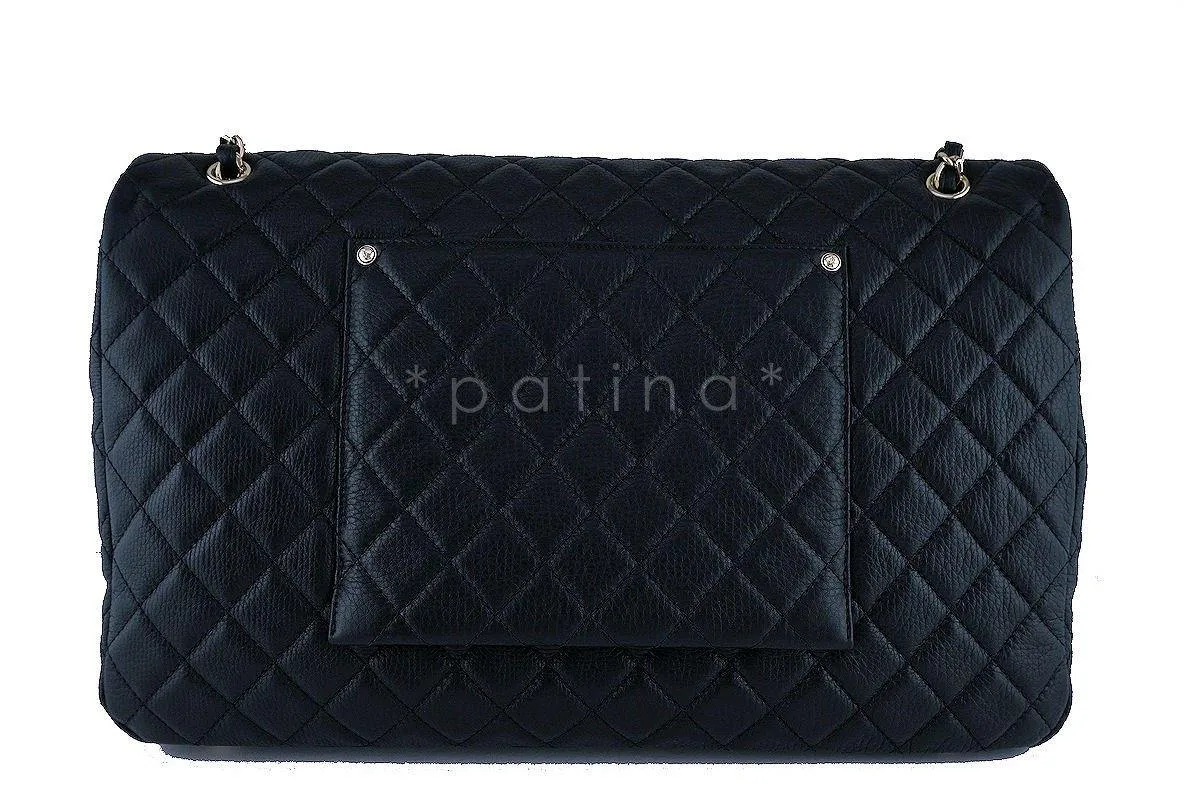 Chanel Black 17S XXL Runway Travel Classic Flap Bag GHW