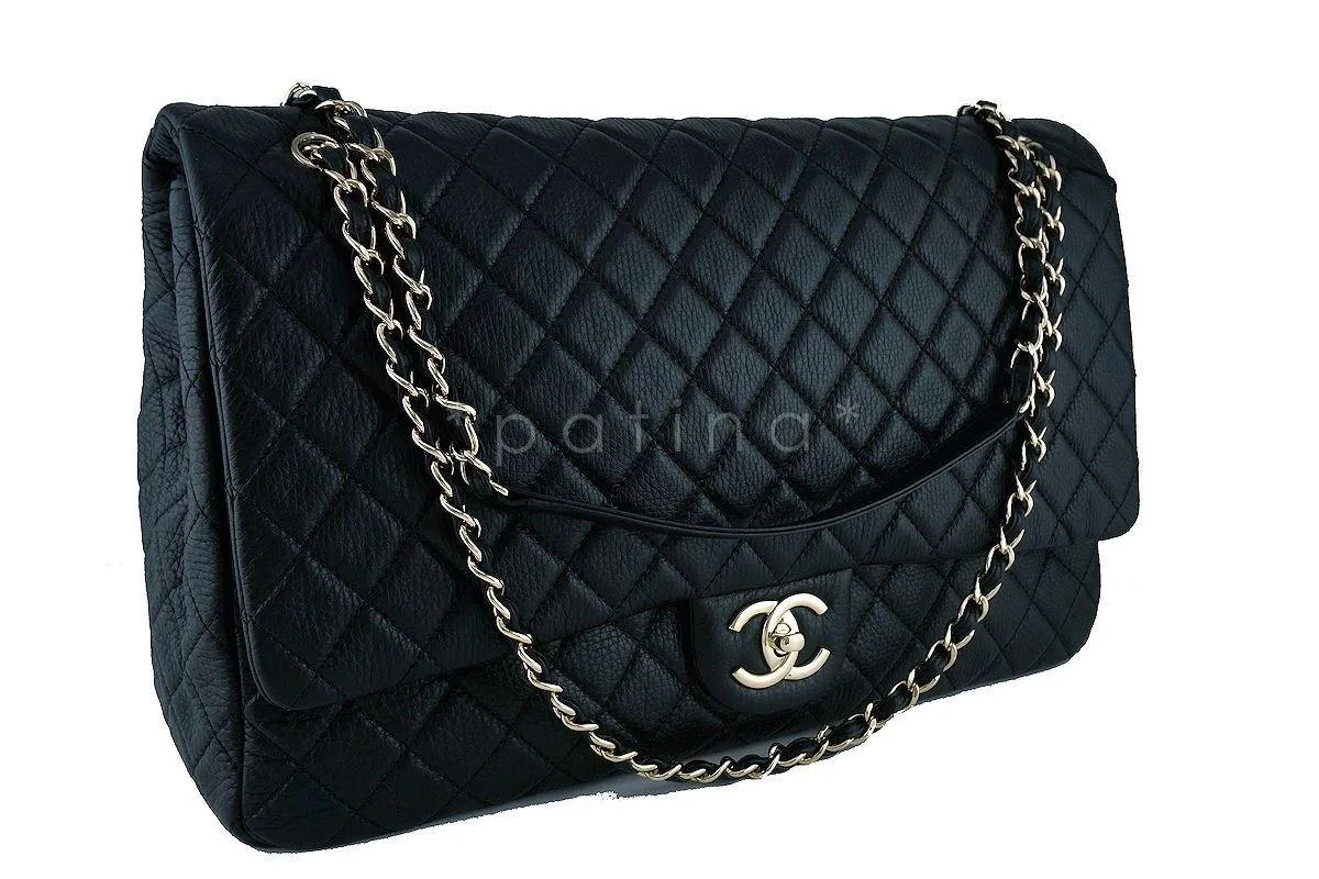 Chanel Black 17S XXL Runway Travel Classic Flap Bag GHW