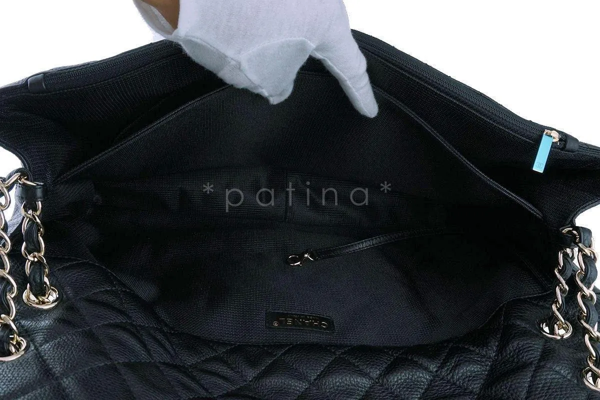 Chanel Black 17S XXL Runway Travel Classic Flap Bag GHW