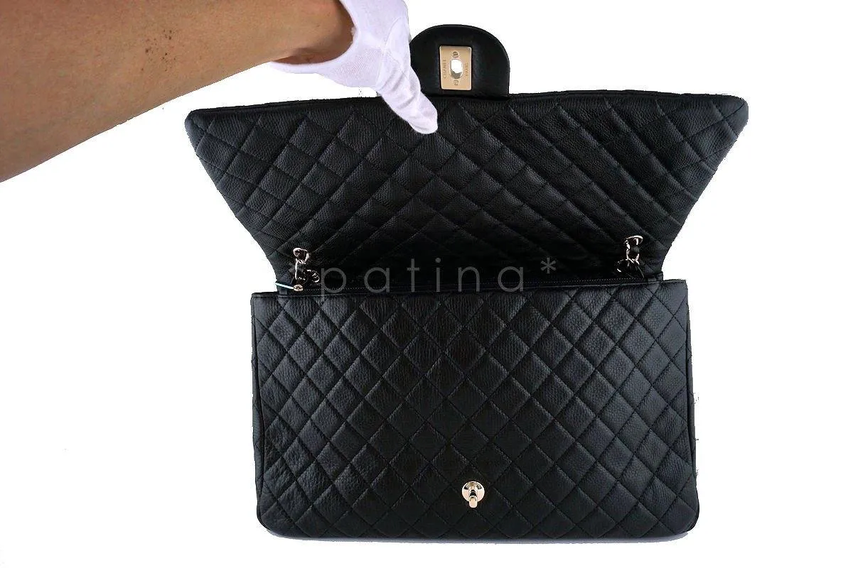 Chanel Black 17S XXL Runway Travel Classic Flap Bag GHW