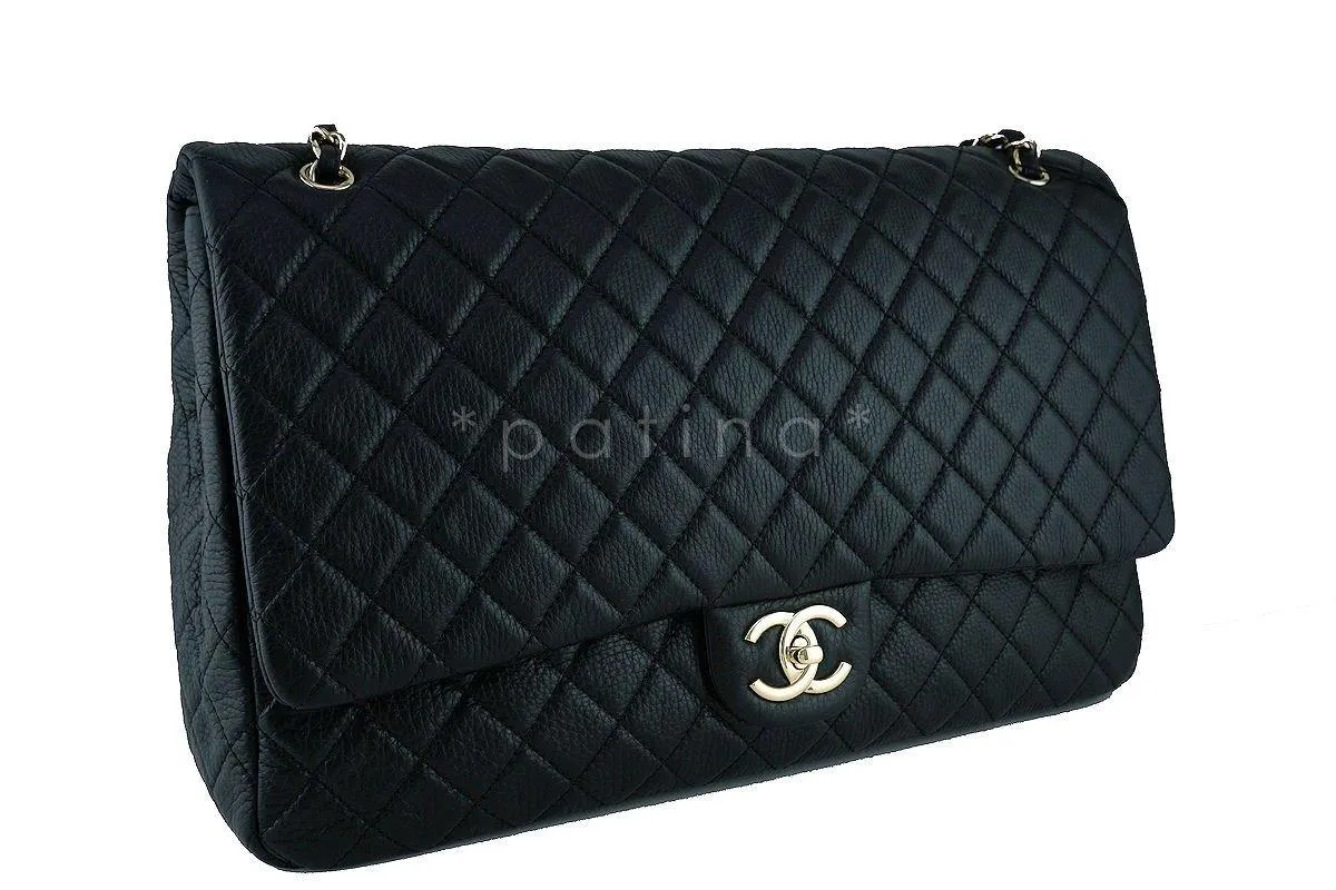 Chanel Black 17S XXL Runway Travel Classic Flap Bag GHW