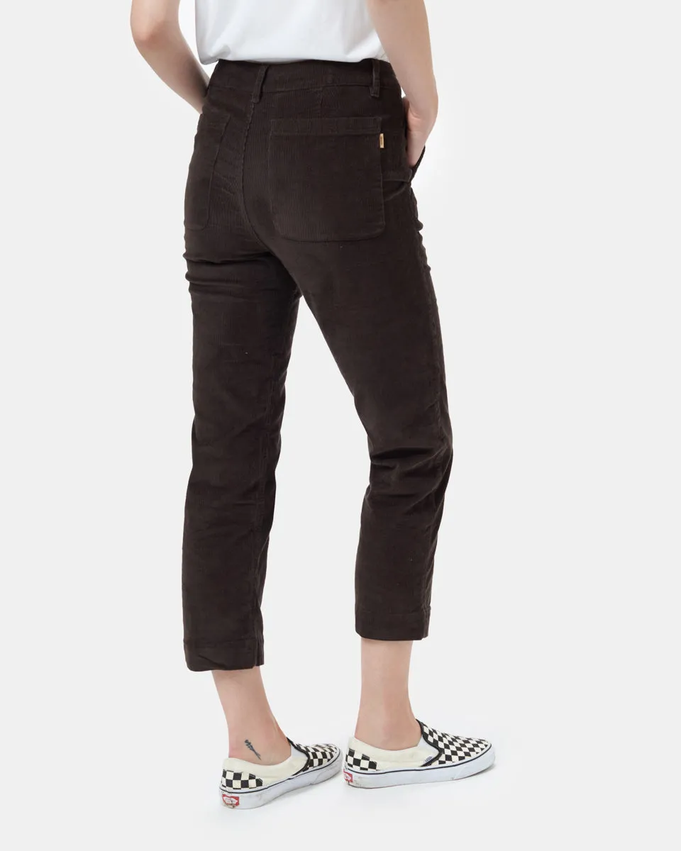 Corduroy Cropped Straight Leg Pant