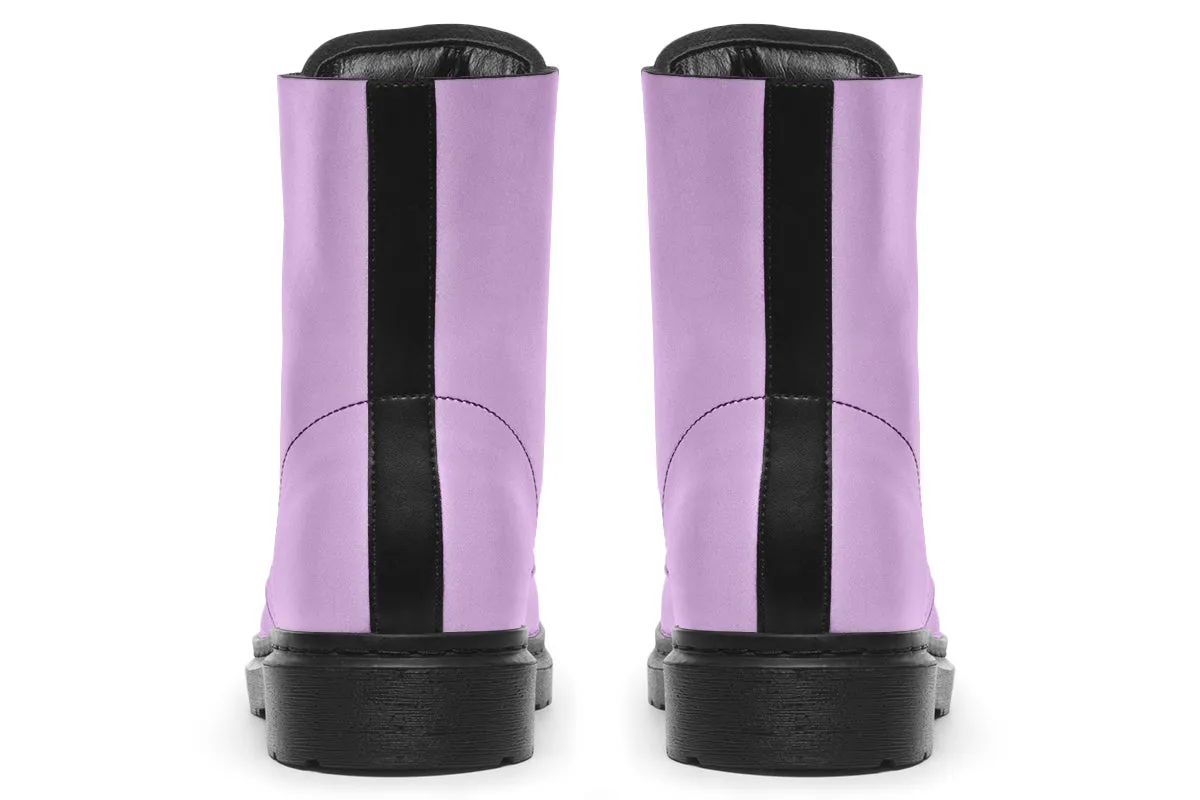 Digital Lavender Boots - Vegan Leather Doc-Style Boots with Durable Stitched on Soles