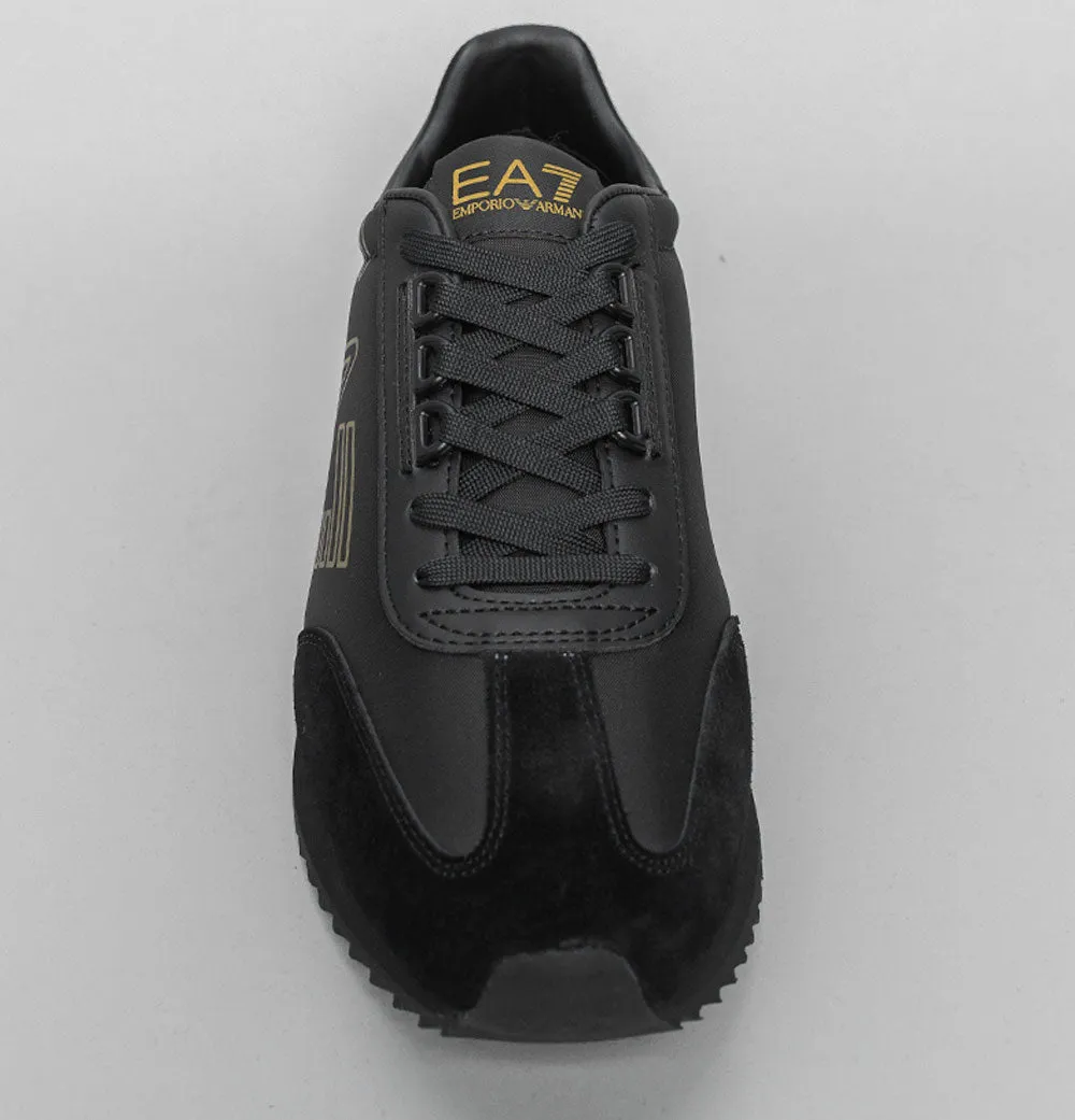 EA7 Emporio Armani Gold Logo Trainers Triple Black/Gold