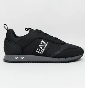 EA7 Emporio Armani Multi Logo Trainers Black/Iron Gate