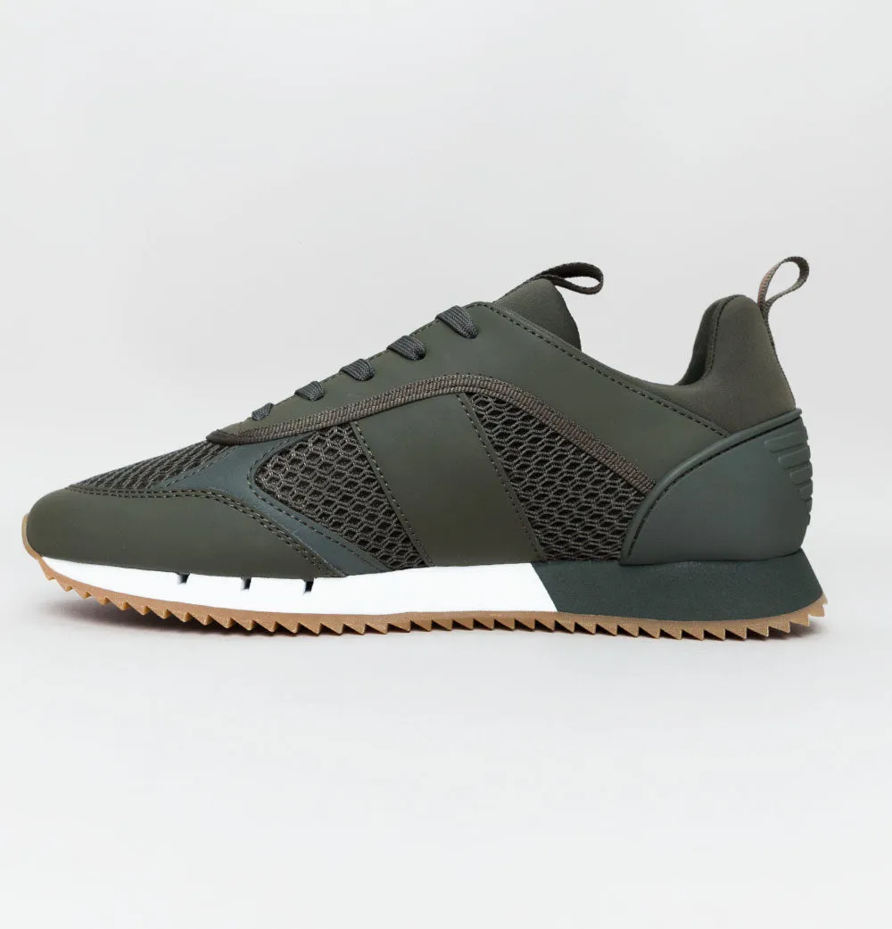 EA7 Emporio Armani Multi Logo Trainers Forest Night/Bronze