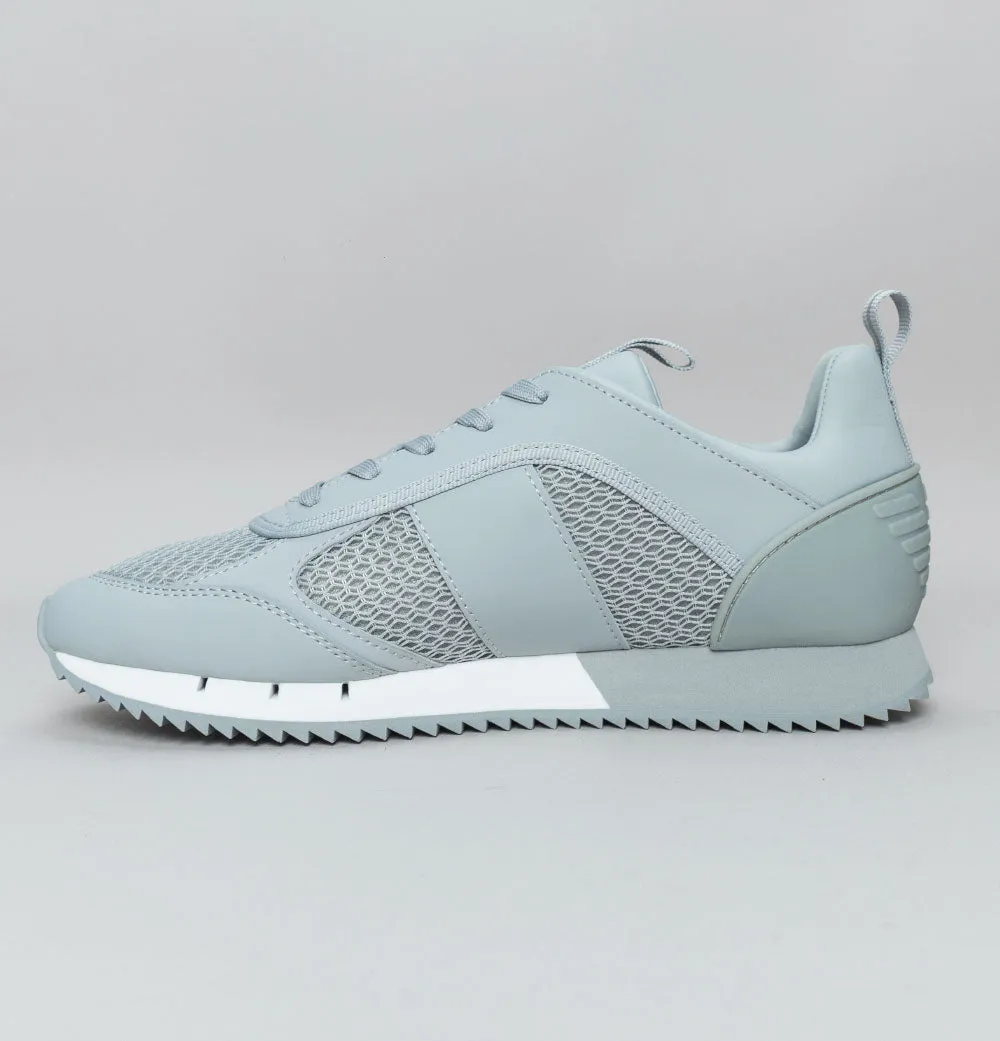 EA7 Emporio Armani Multi Logo Trainers Grey/Navy