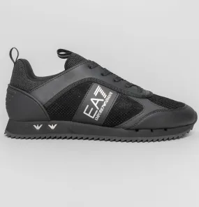 EA7 Emporio Armani Multi Logo Trainers Triple Black