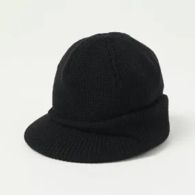 Freewheelers M-1941 Wool Knit Jeep Cap - Black