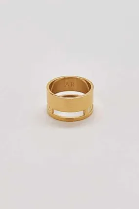 Gold Geo Wide Bar Ring