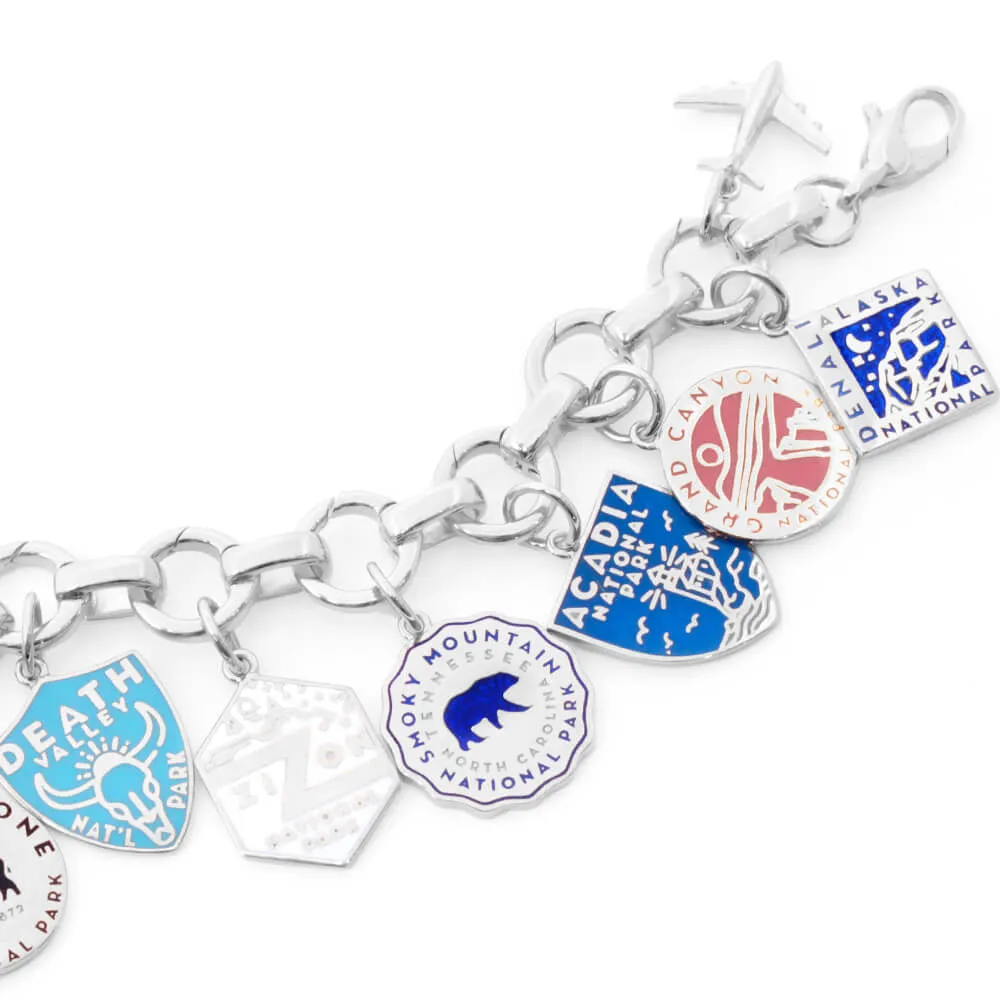 Grand Canyon National Park Charm, Silver Enamel