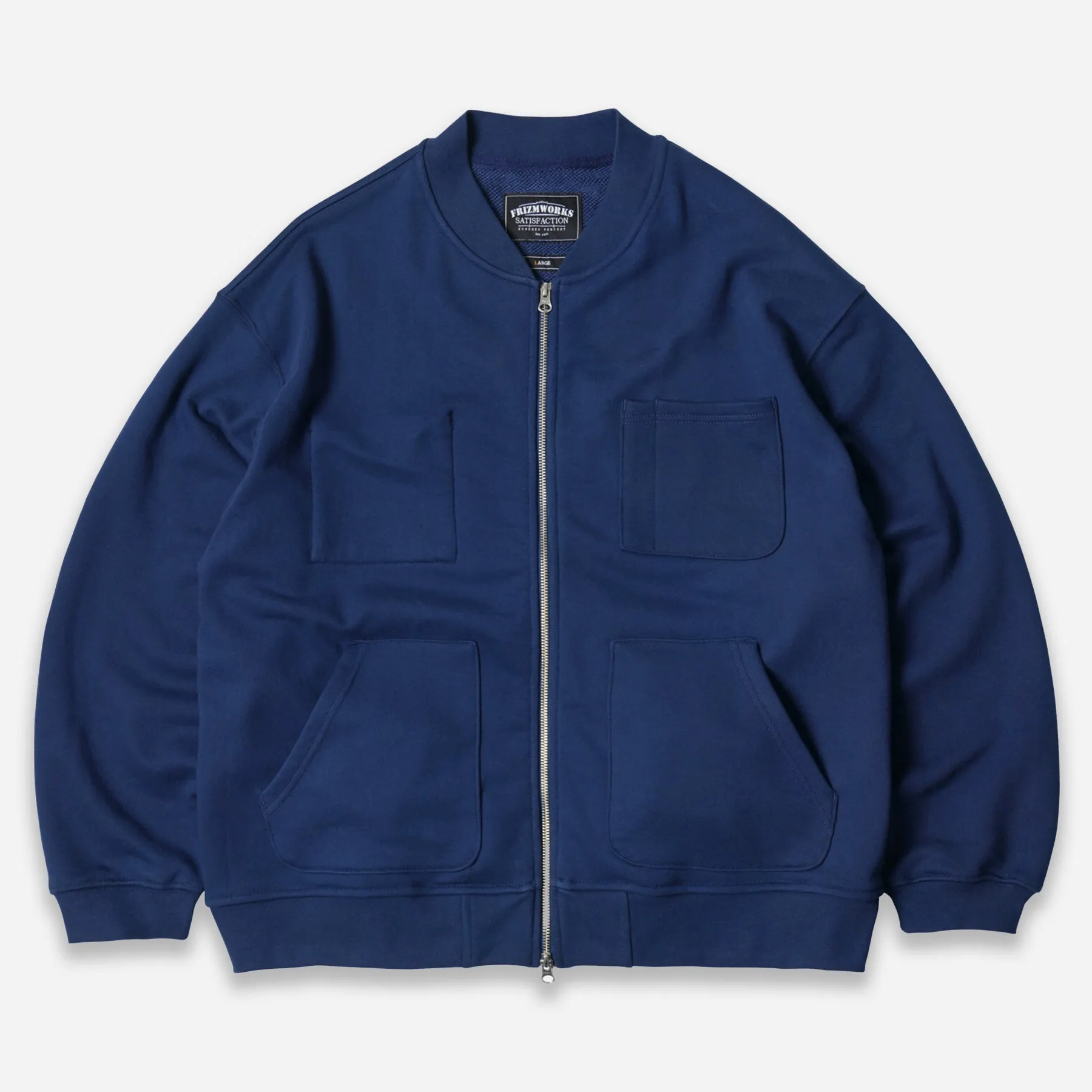 HEAVYWEIGHT SWEAT ZIP UP CARDIGAN - BLUE