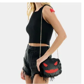 Holloween chain crossbody bag - black