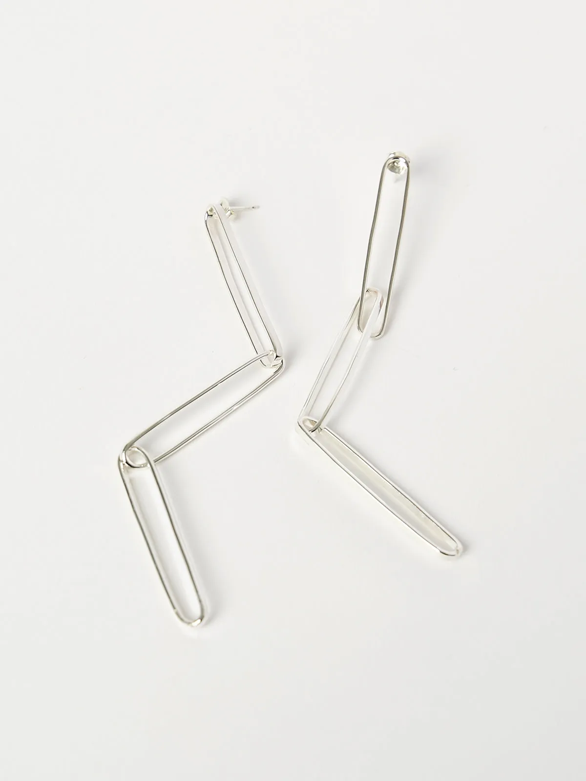 Jono Triple Link Earrings in Silver