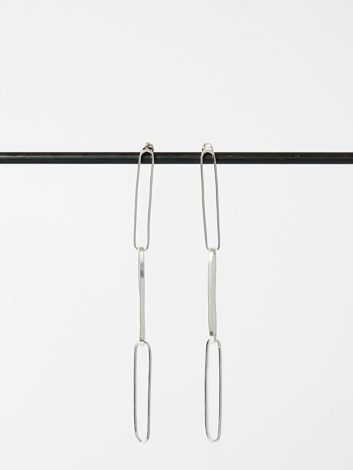 Jono Triple Link Earrings in Silver