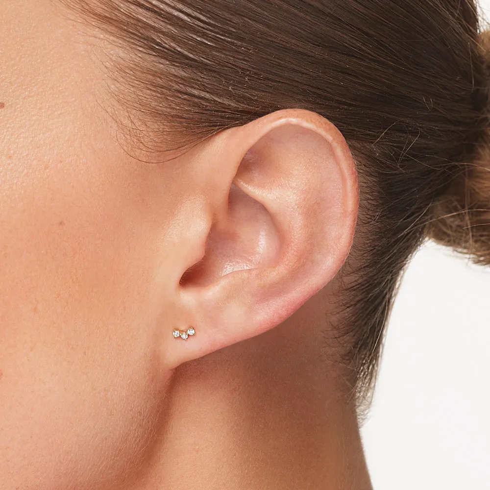 Laboratory-Grown Diamond Trio Bar Stud Earrings in 10k Gold