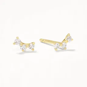 Laboratory-Grown Diamond Trio Bar Stud Earrings in 10k Gold