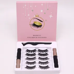 Magnetic Eyelashes Eyeliner Set Long Lasting False Mink Waterproof Eye Lashes Extension Reusable Beauty Makeup Tool