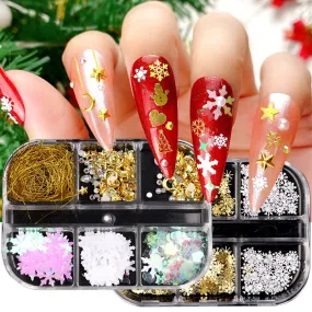 Mix 3D Christmas Nail Art Decoration (6-Grid Tray)