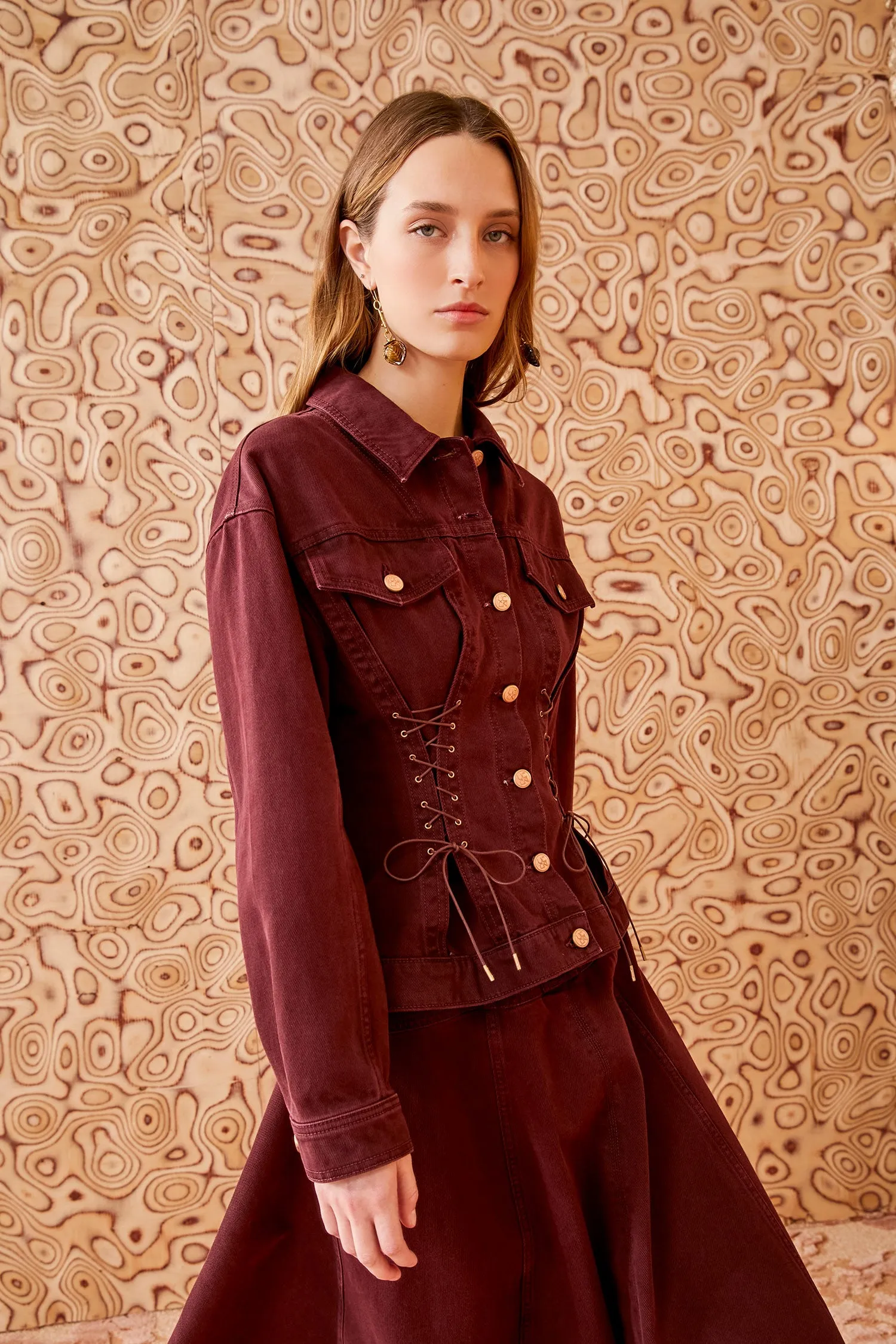 Naomi Jacket - Claret Wash