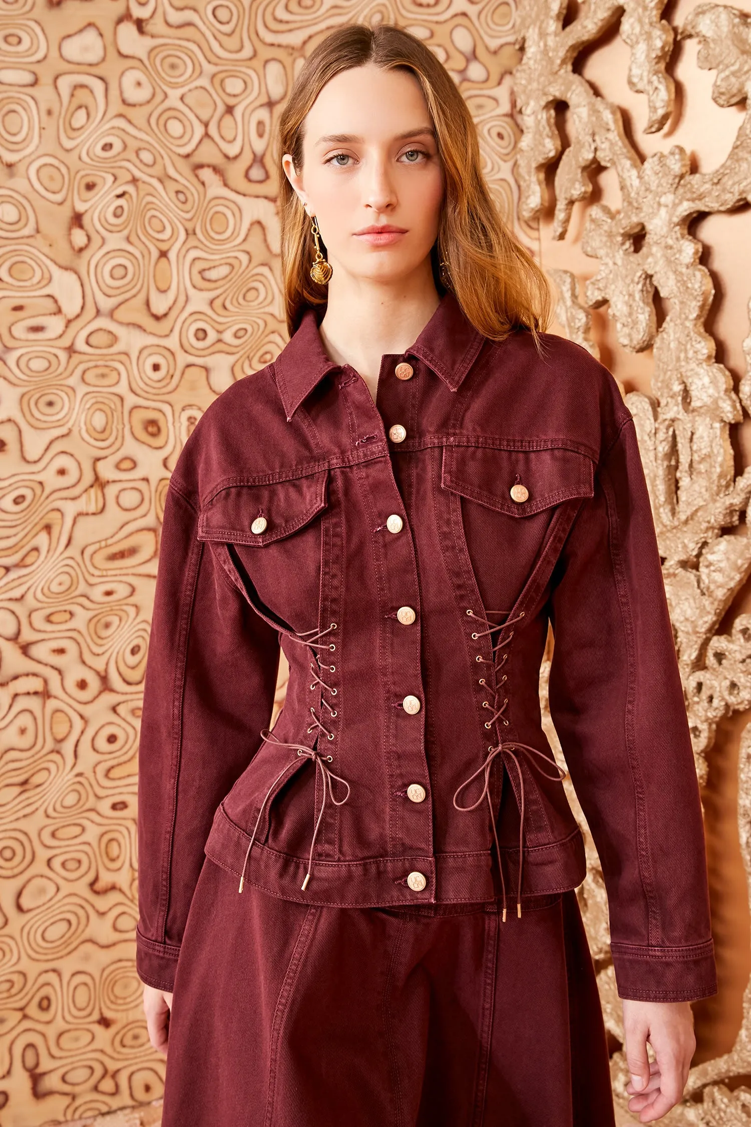 Naomi Jacket - Claret Wash