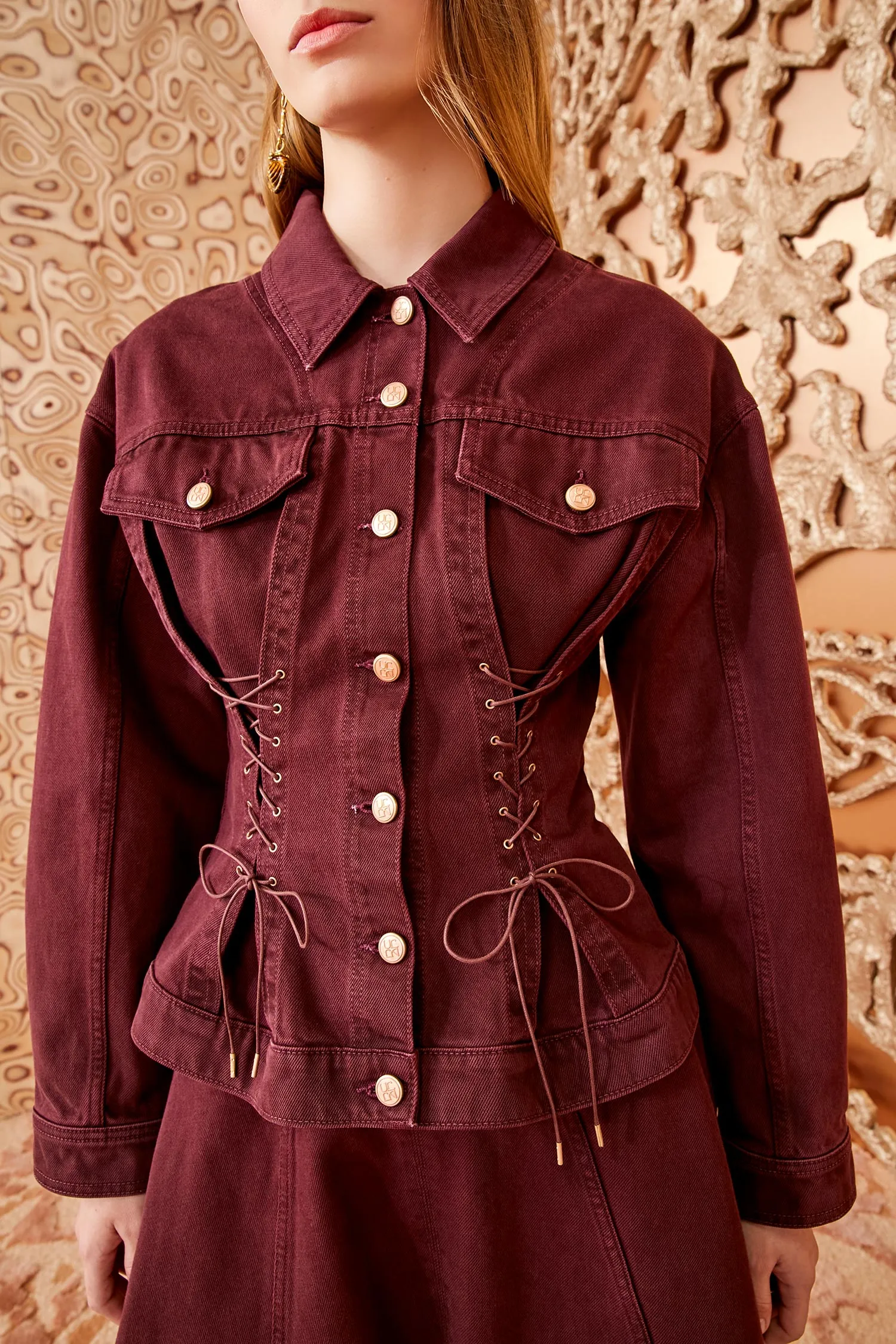 Naomi Jacket - Claret Wash