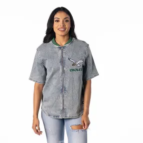 PHILADELPHIA EAGLES DENIM ZIP FRONT SHIRT