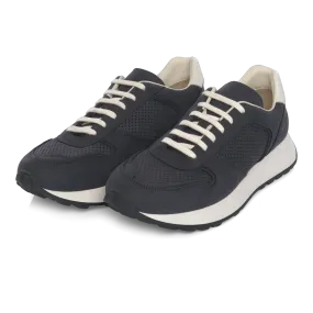 "Track Premium" Suede Leather Sneaker in Navy Blue