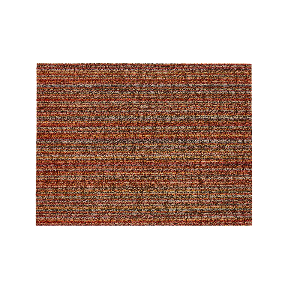 SKINNY STRIPE SHAG UTILITY MAT, ORANGE