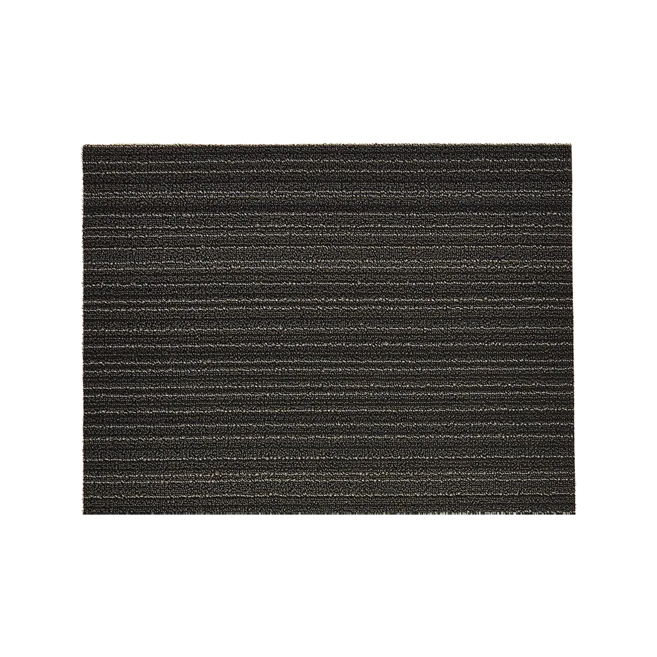 SKINNY STRIPE SHAG UTILITY MAT, STEEL