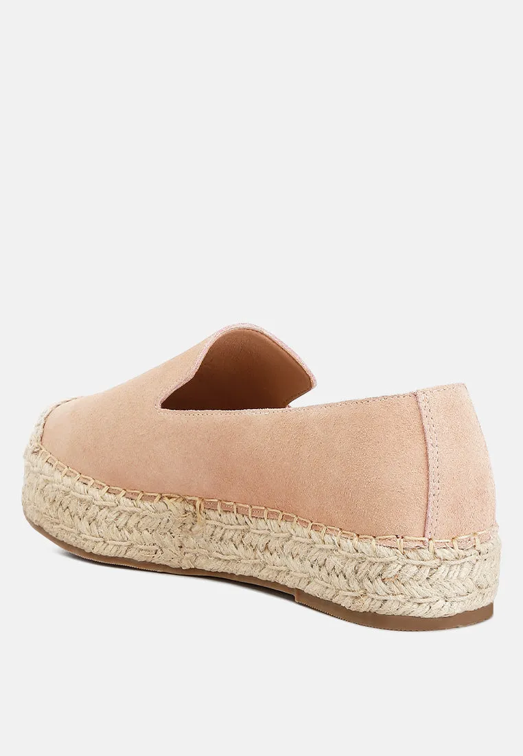 Suede Flatform Heel Espadrilles By Ruw