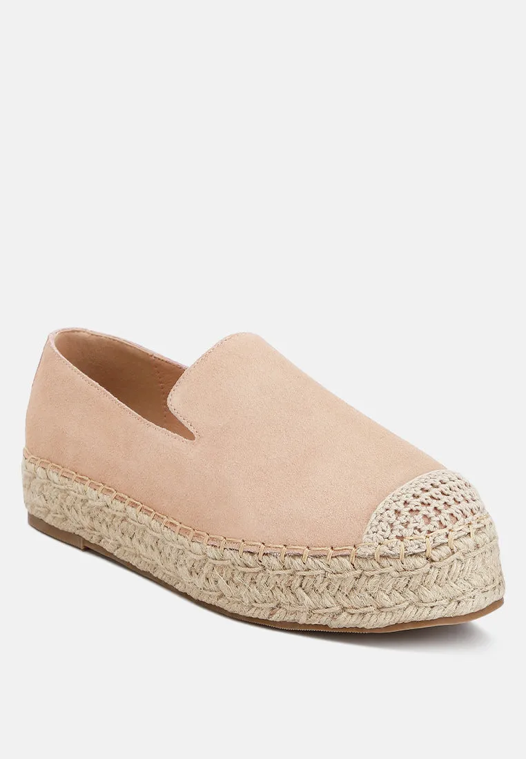 Suede Flatform Heel Espadrilles By Ruw