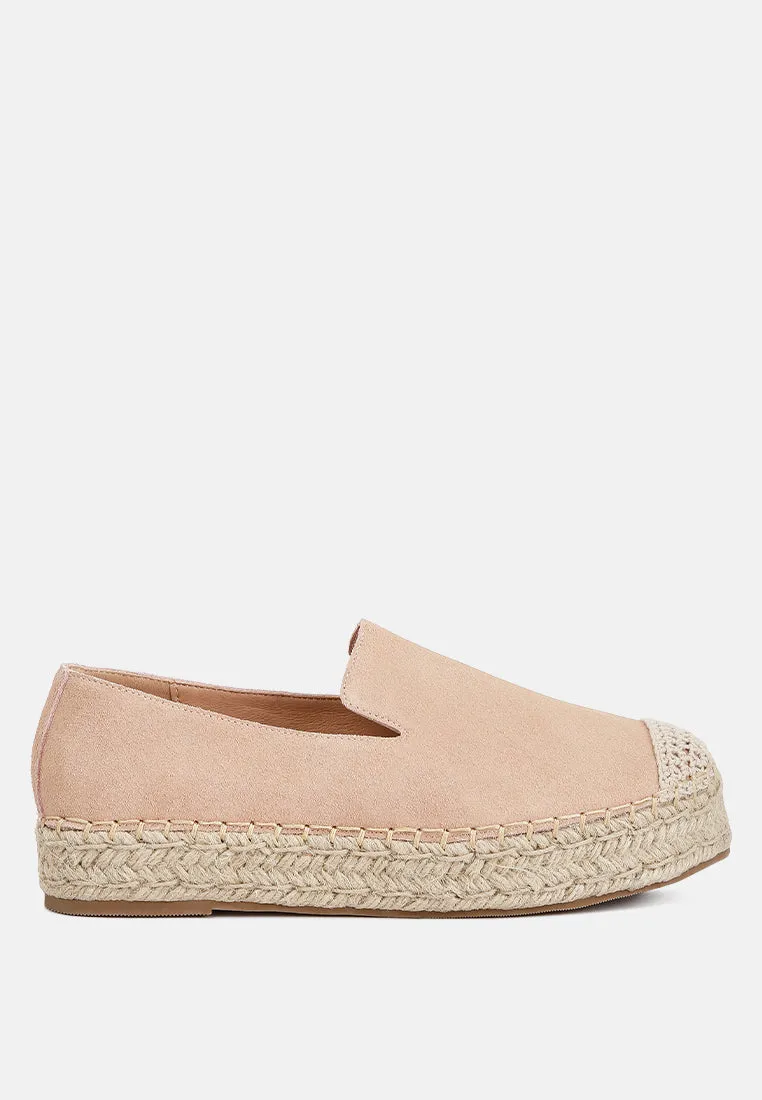 Suede Flatform Heel Espadrilles By Ruw