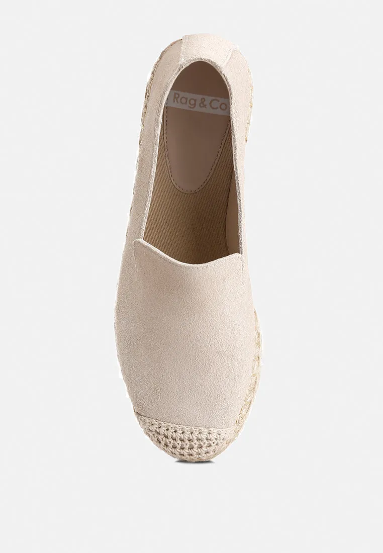 Suede Flatform Heel Espadrilles By Ruw