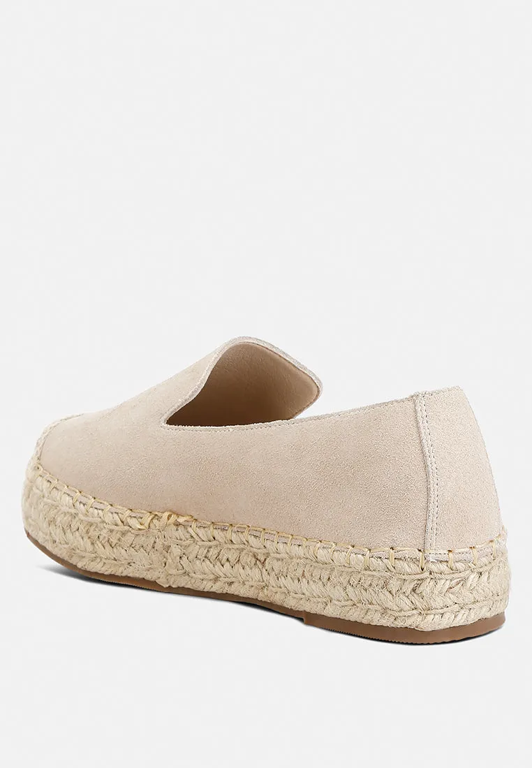 Suede Flatform Heel Espadrilles By Ruw