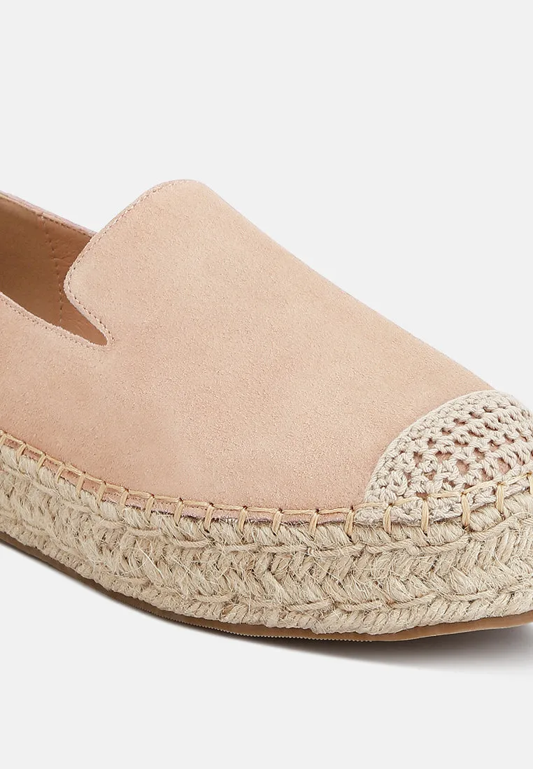 Suede Flatform Heel Espadrilles By Ruw