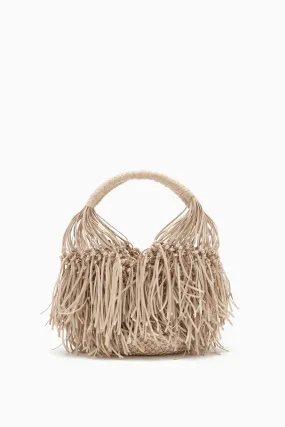 Valeria Small Fringe Hobo - Alabaster