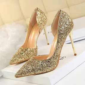 Women Pumps Wedding Shoes Bling Sexy High Heels Women Shoes Gold Fashion Glitter Ladies Shoes